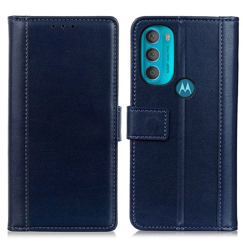 Capa Em Pele Para Moto G71 5G Versão Colorida Com Efeito De Couro