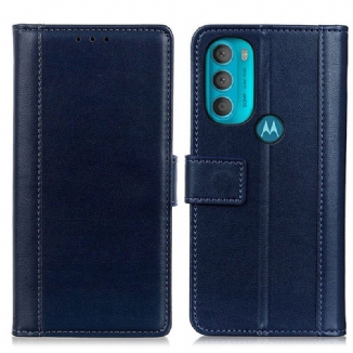 Capa Em Pele Para Moto G71 5G Versão Colorida Com Efeito De Couro