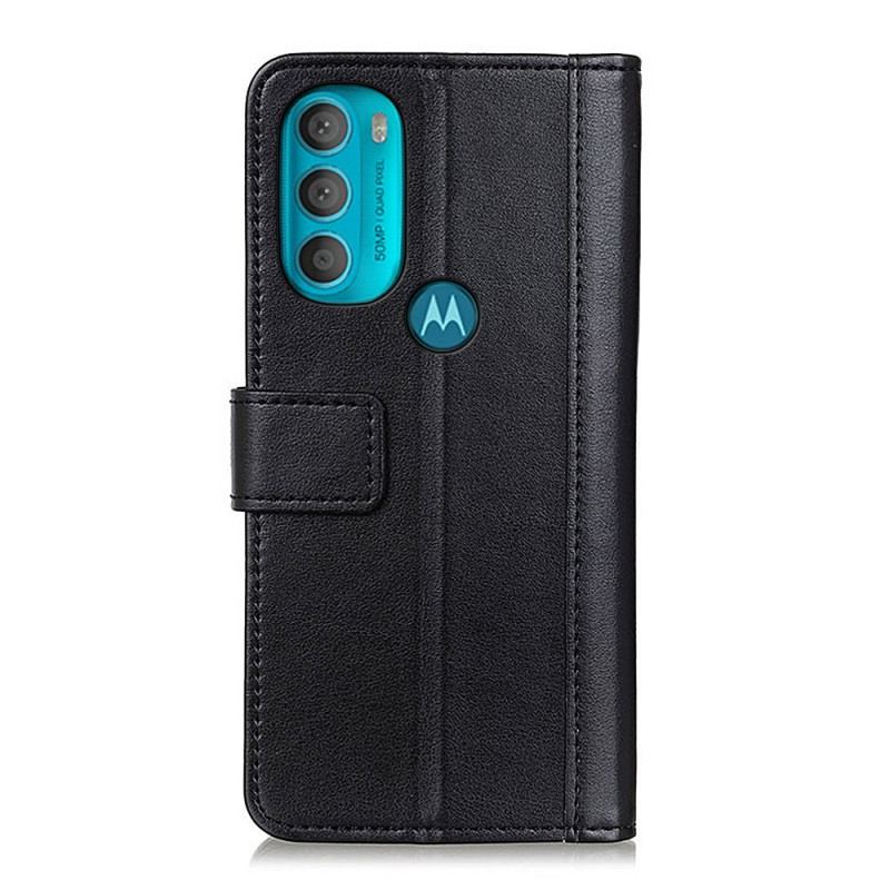 Capa Em Pele Para Moto G71 5G Versão Colorida Com Efeito De Couro