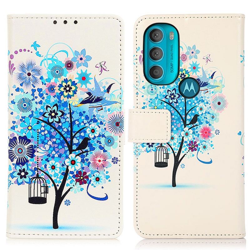 Capa Flip Para Moto G71 5G Árvore Florida