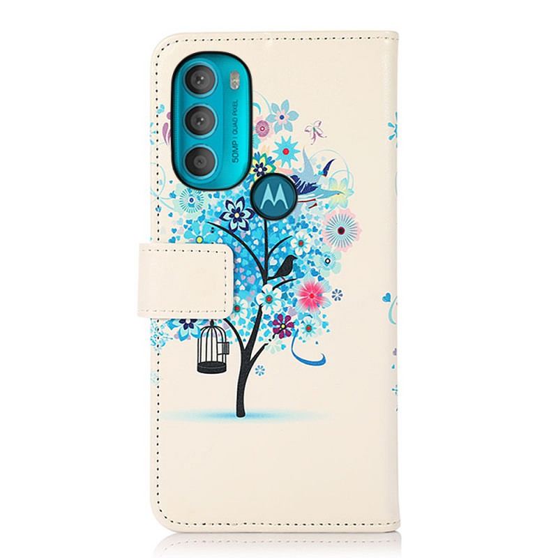 Capa Flip Para Moto G71 5G Árvore Florida