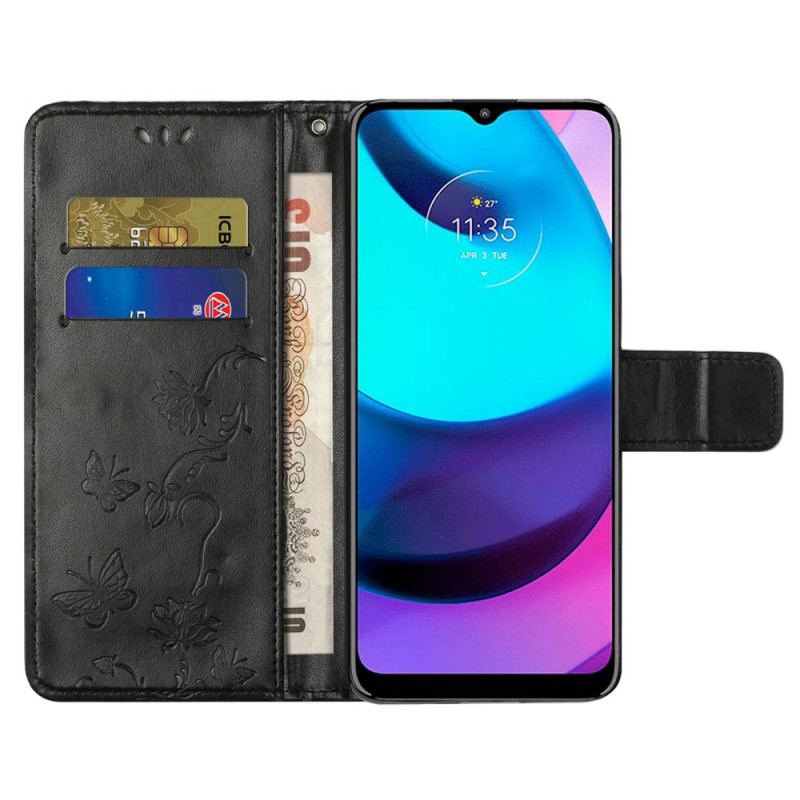 Capa Flip Para Moto G71 5G Borboletas E Flores Asiáticas