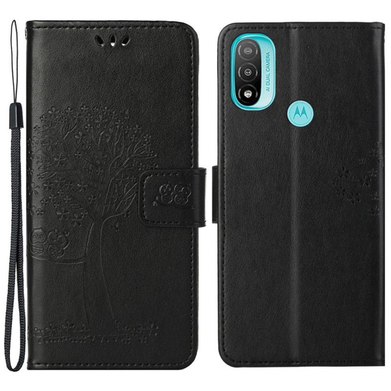 Capa Flip Para Moto G71 5G De Cordão Tanga E Corujas