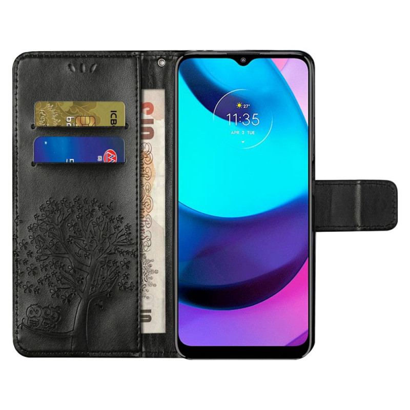 Capa Flip Para Moto G71 5G De Cordão Tanga E Corujas