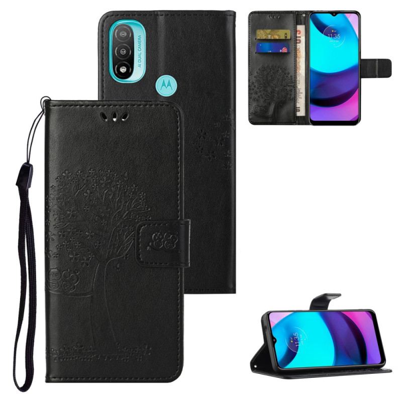 Capa Flip Para Moto G71 5G De Cordão Tanga E Corujas