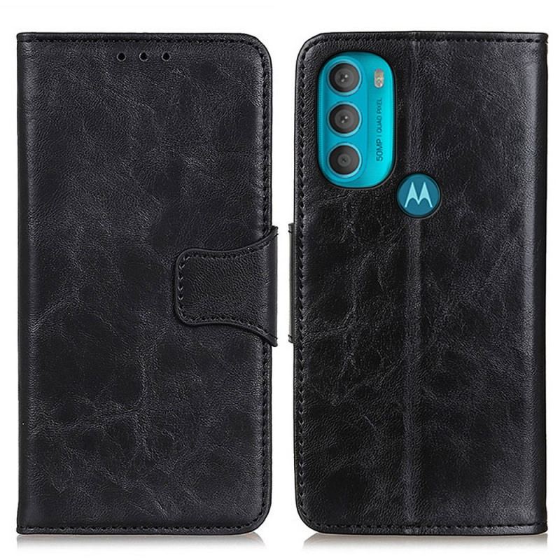 Capa Flip Para Moto G71 5G De Couro Aba Magnética De Dupla Face