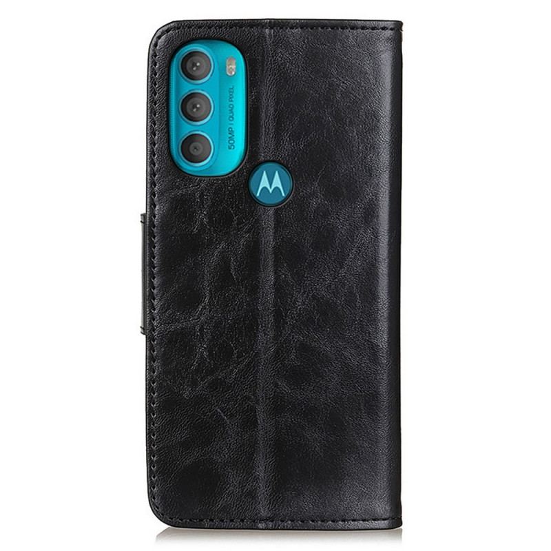 Capa Flip Para Moto G71 5G De Couro Aba Magnética De Dupla Face