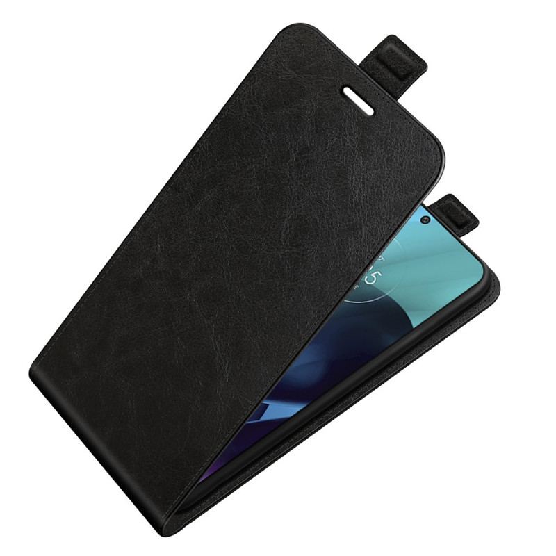 Capa Flip Para Moto G71 5G De Couro Dobrável Retrô