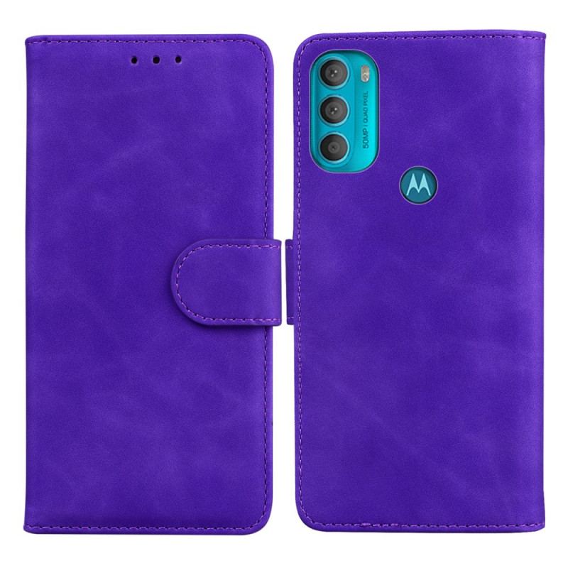 Capa Flip Para Moto G71 5G Efeito Couro Monocromático