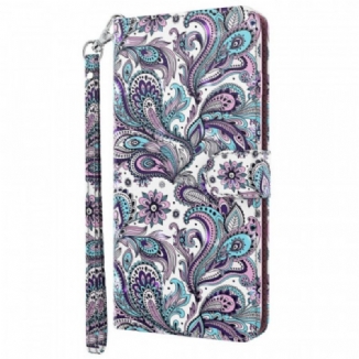 Capa Flip Para Moto G71 5G Paisley