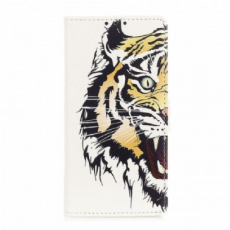 Capa Flip Para Moto G71 5G Tigre Feroz