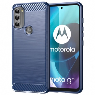 Capa Para Moto G71 5G Fibra De Carbono Escovada