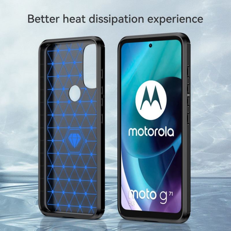 Capa Para Moto G71 5G Fibra De Carbono Escovada