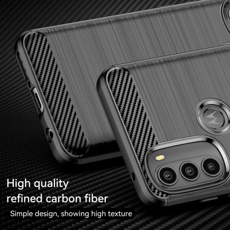 Capa Para Moto G71 5G Fibra De Carbono Escovada