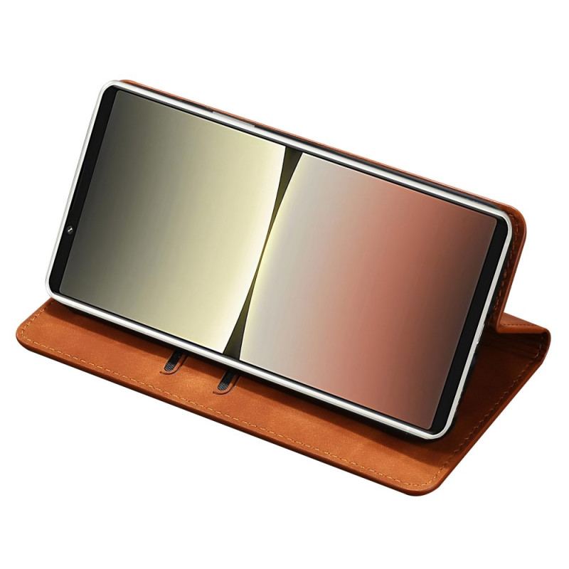 Capa De Celular Para Sony Xperia 5 IV Flip Couro Falso Elegante