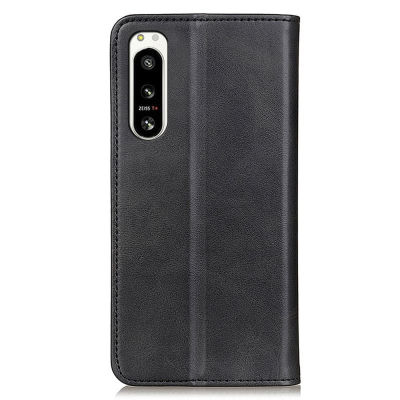 Capa De Celular Para Sony Xperia 5 IV Flip Couro Rachado