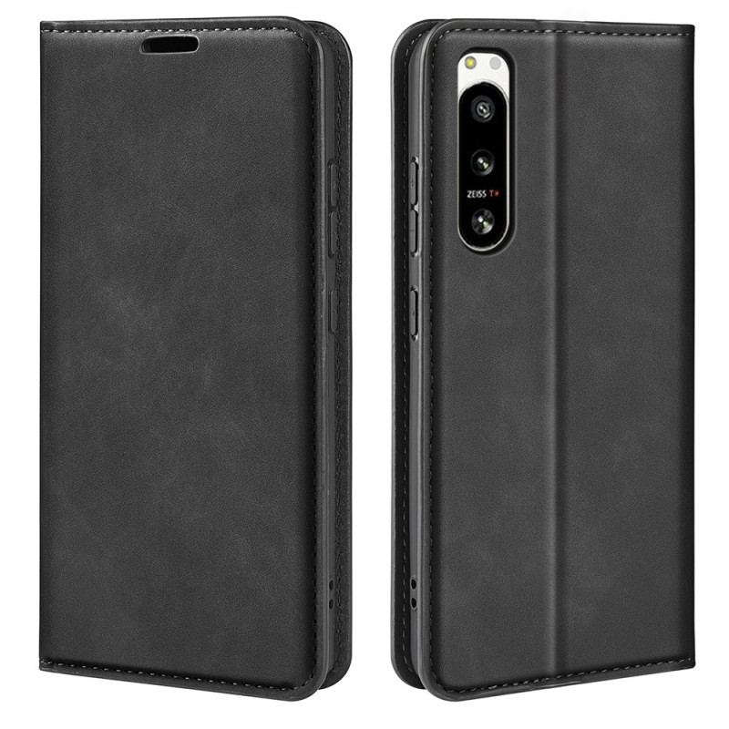 Capa De Celular Para Sony Xperia 5 IV Flip Estilo De Couro