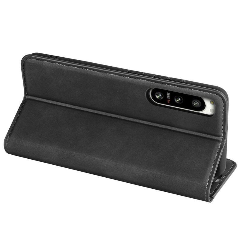 Capa De Celular Para Sony Xperia 5 IV Flip Estilo De Couro