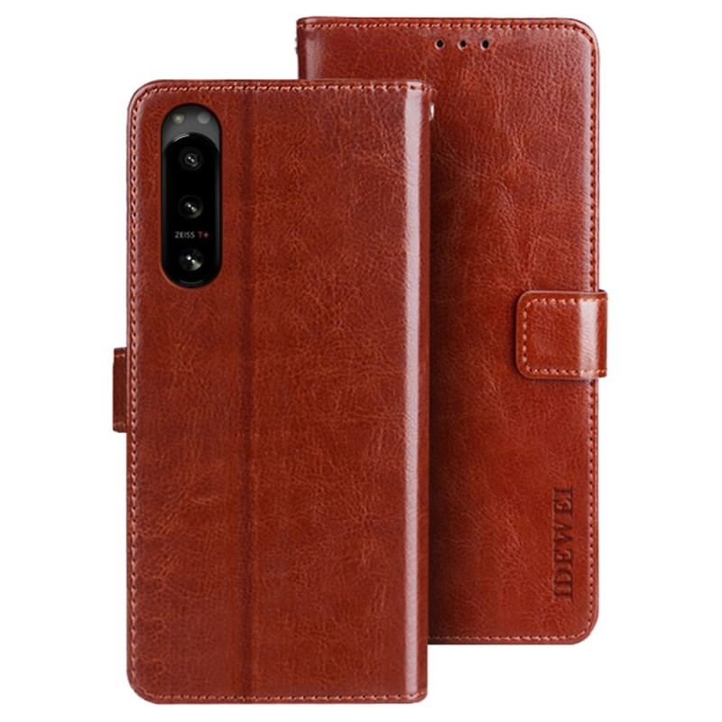 Capa De Couro Para Sony Xperia 5 IV Imitação De Couro Idewei