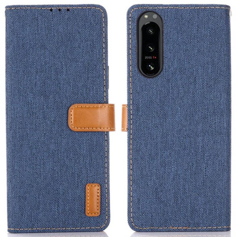 Capa De Couro Para Sony Xperia 5 IV Jeans