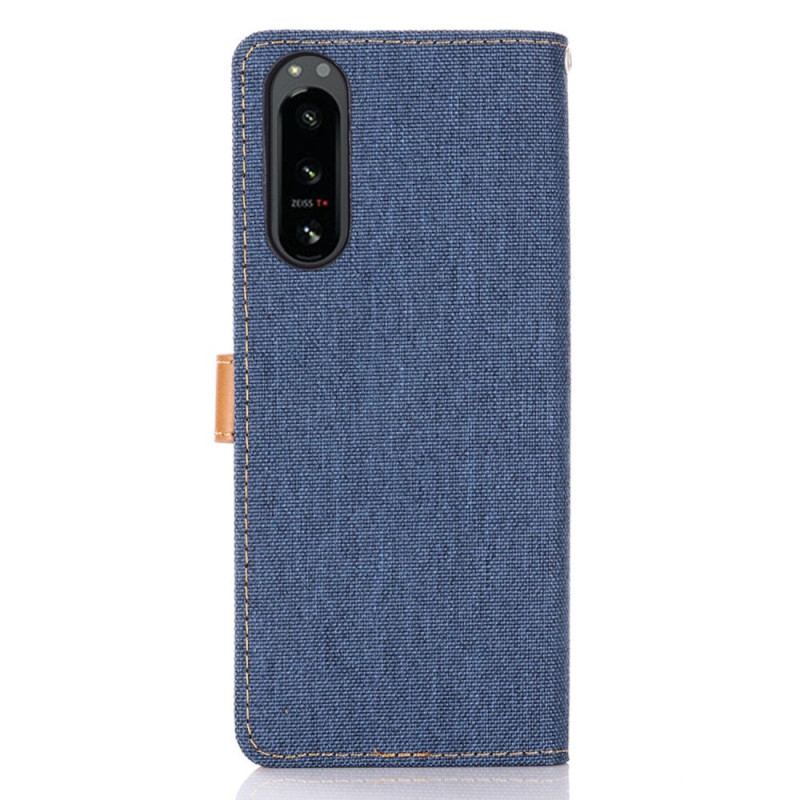 Capa De Couro Para Sony Xperia 5 IV Jeans