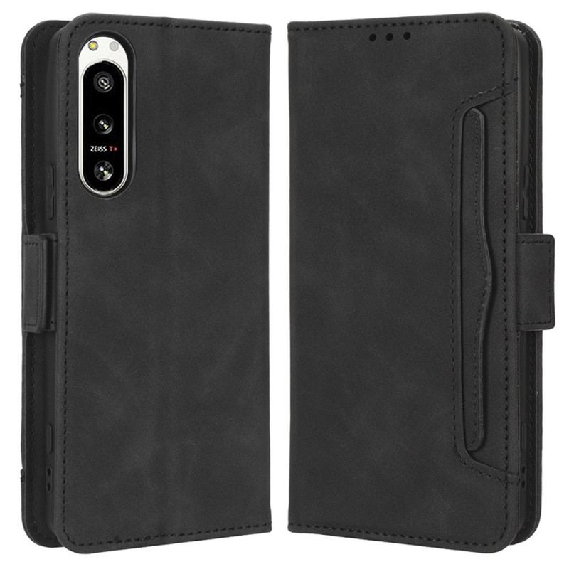 Capa De Couro Para Sony Xperia 5 IV Multi-card Premier Class