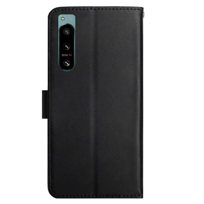 Capa De Couro Para Sony Xperia 5 IV Couro Napa Texturizado Genuíno