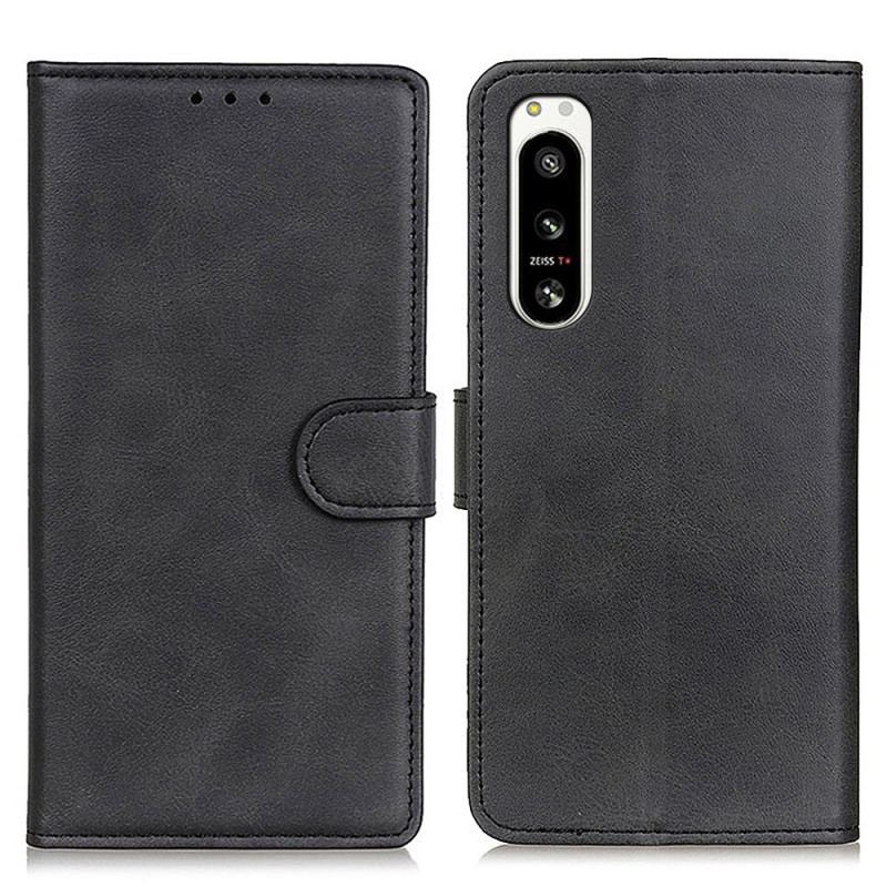 Capa De Couro Para Sony Xperia 5 IV Couro Sintético Fosco