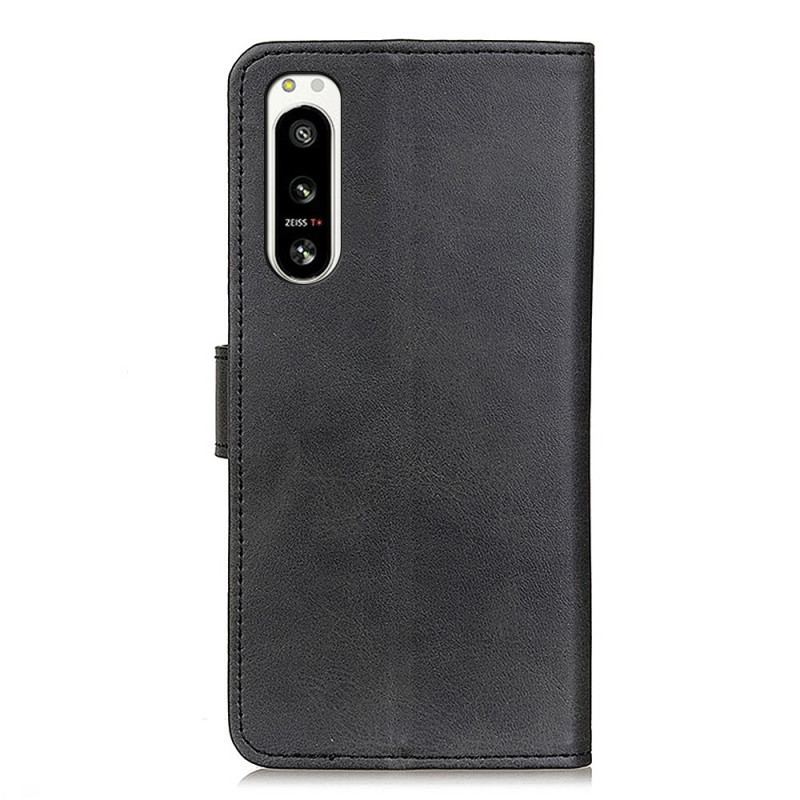 Capa De Couro Para Sony Xperia 5 IV Couro Sintético Fosco