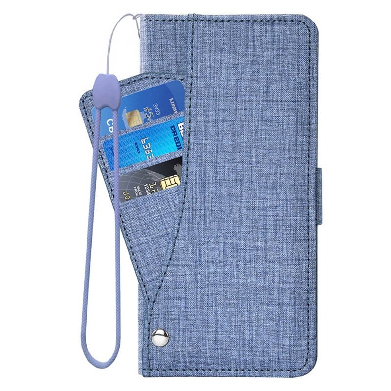 Capa Em Pele Para Sony Xperia 5 IV Jeans Com Porta-cartão Giratório