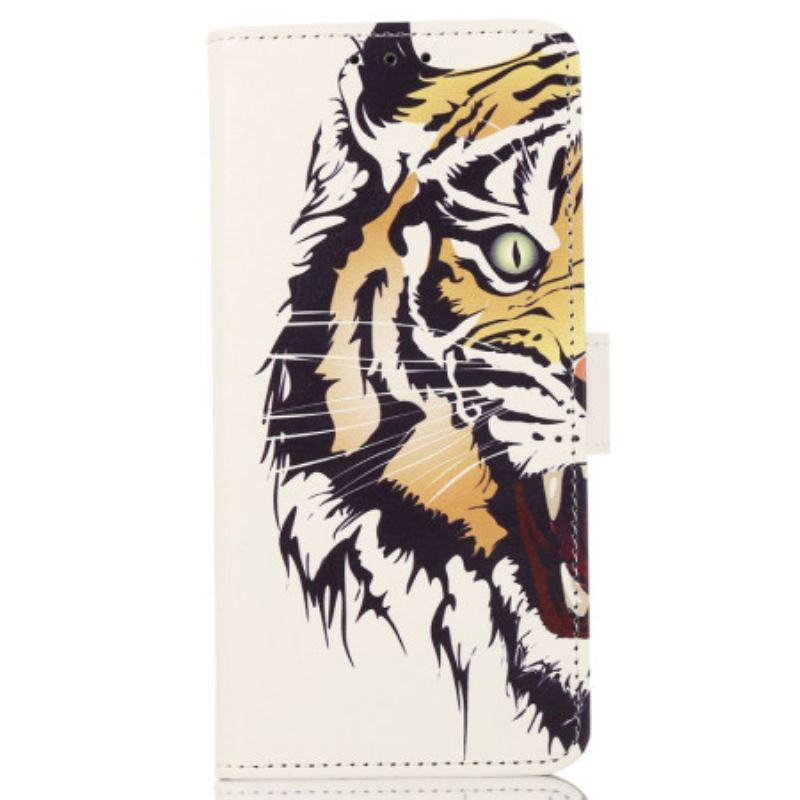 Capa Em Pele Para Sony Xperia 5 IV Tigre Feroz