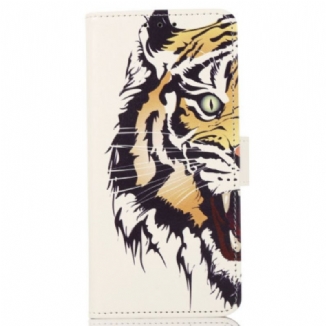 Capa Em Pele Para Sony Xperia 5 IV Tigre Feroz