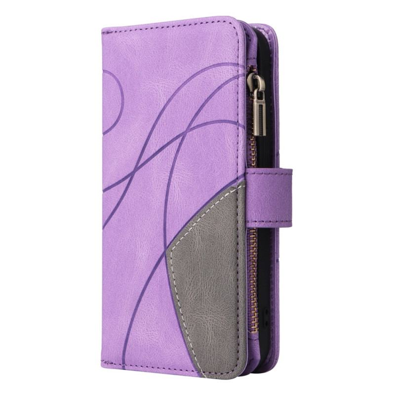 Capa Flip Para Sony Xperia 5 IV Bicolor Com Porta Moedas