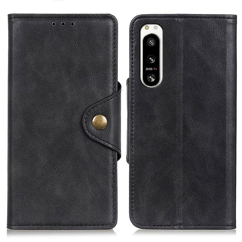 Capa Flip Para Sony Xperia 5 IV Botão Magnético