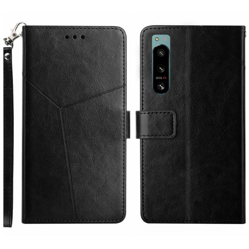 Capa Flip Para Sony Xperia 5 IV De Cordão Padrão Y Strappy