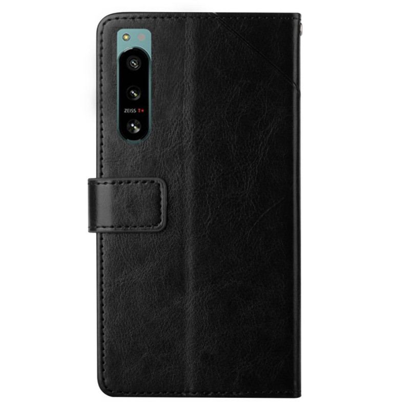 Capa Flip Para Sony Xperia 5 IV De Cordão Padrão Y Strappy