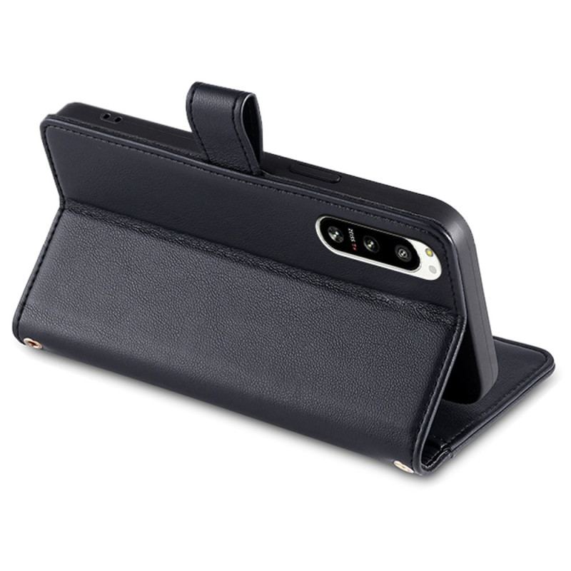 Capa Flip Para Sony Xperia 5 IV De Cordão Porta-moedas Cordão