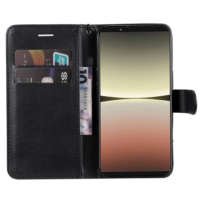 Capa Flip Para Sony Xperia 5 IV De Cordão Simples Com Alça