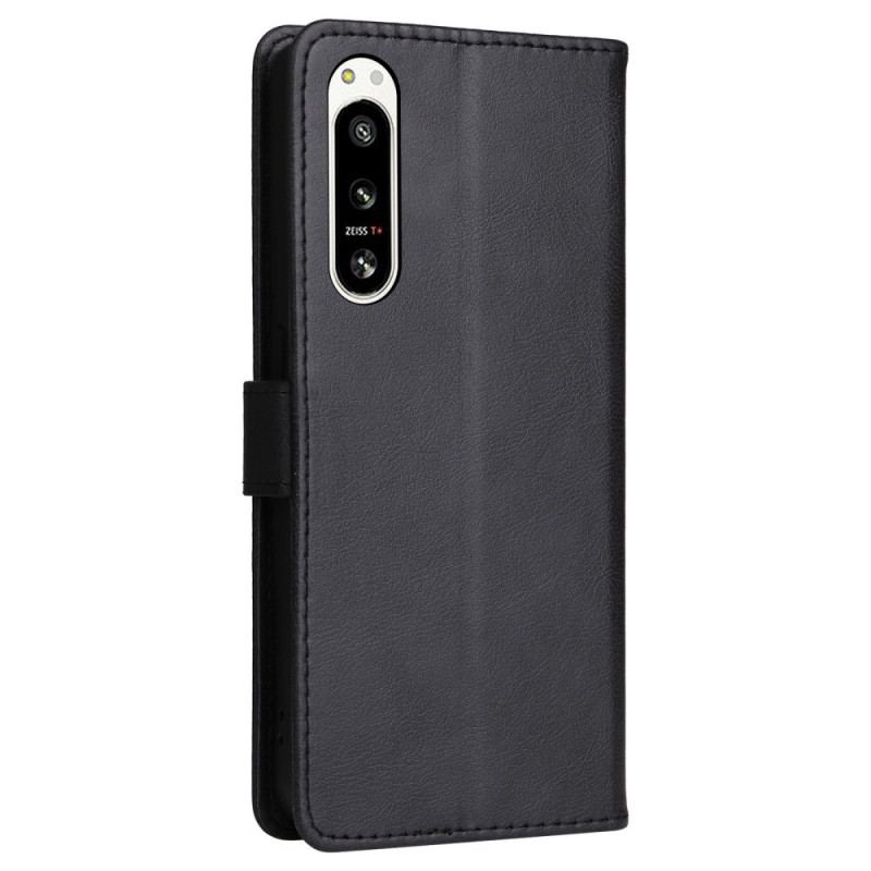 Capa Flip Para Sony Xperia 5 IV De Cordão Simples Com Alça