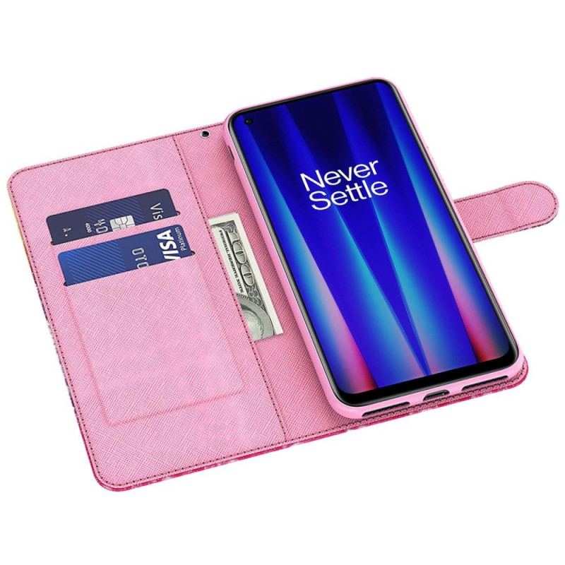 Capa Flip Para Sony Xperia 5 IV De Cordão Tanga Borboletas