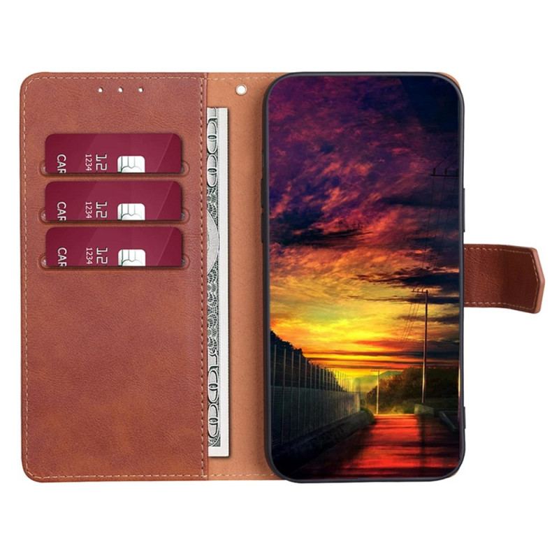 Capa Flip Para Sony Xperia 5 IV Couro De Lichia Rfid