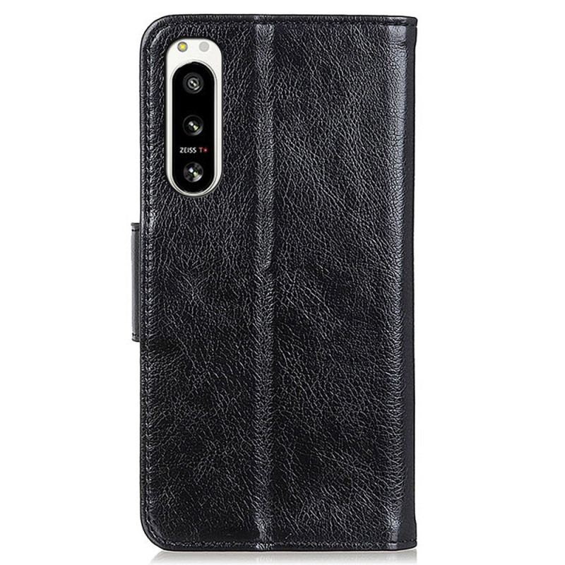 Capa Flip Para Sony Xperia 5 IV Couro Nappa Dividido