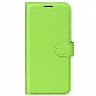 Capa Flip Para Sony Xperia 5 IV Couro Sintético De Lichia Clássico