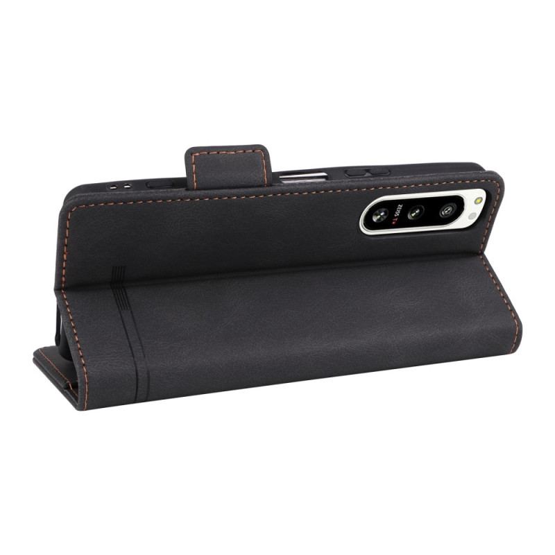 Capa Flip Para Sony Xperia 5 IV Elegância Sutil