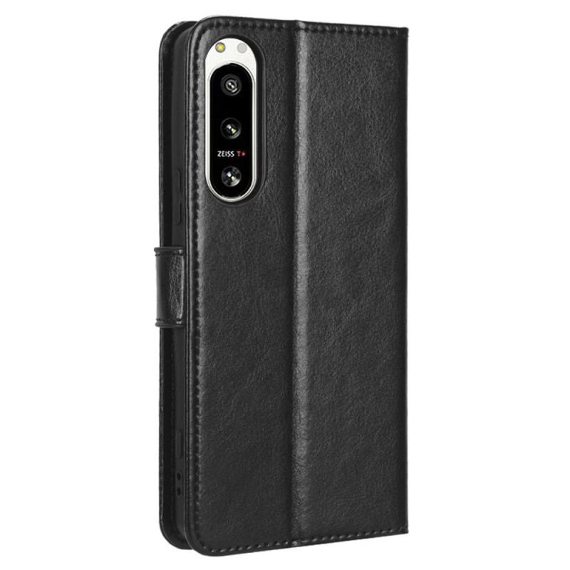 Capa Flip Para Sony Xperia 5 IV Estilo Retrô De Couro