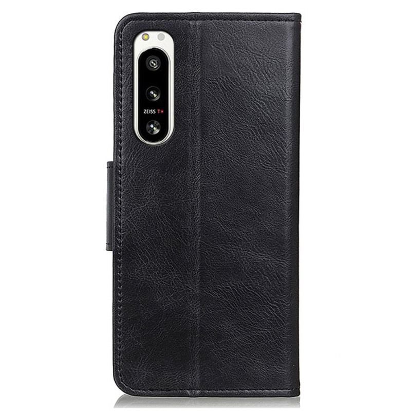 Capa Flip Para Sony Xperia 5 IV Fecho De Couro Estilo Reversível