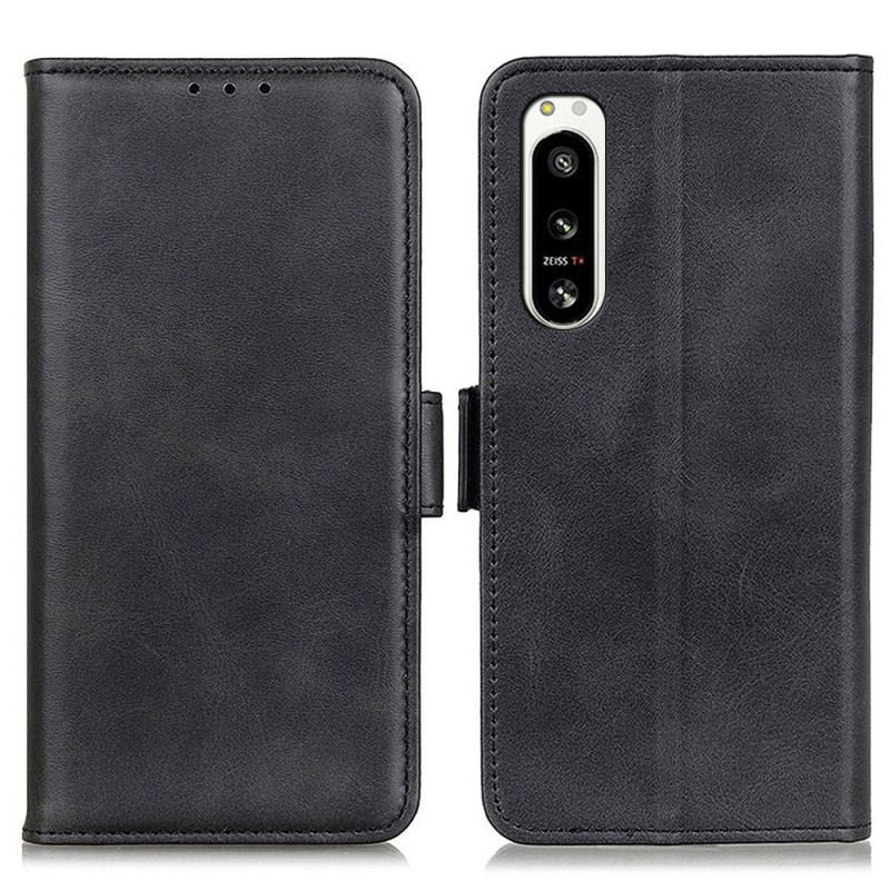 Capa Flip Para Sony Xperia 5 IV Fecho Duplo