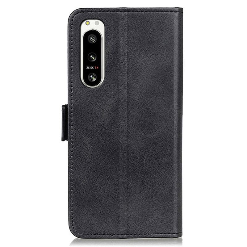 Capa Flip Para Sony Xperia 5 IV Fecho Duplo