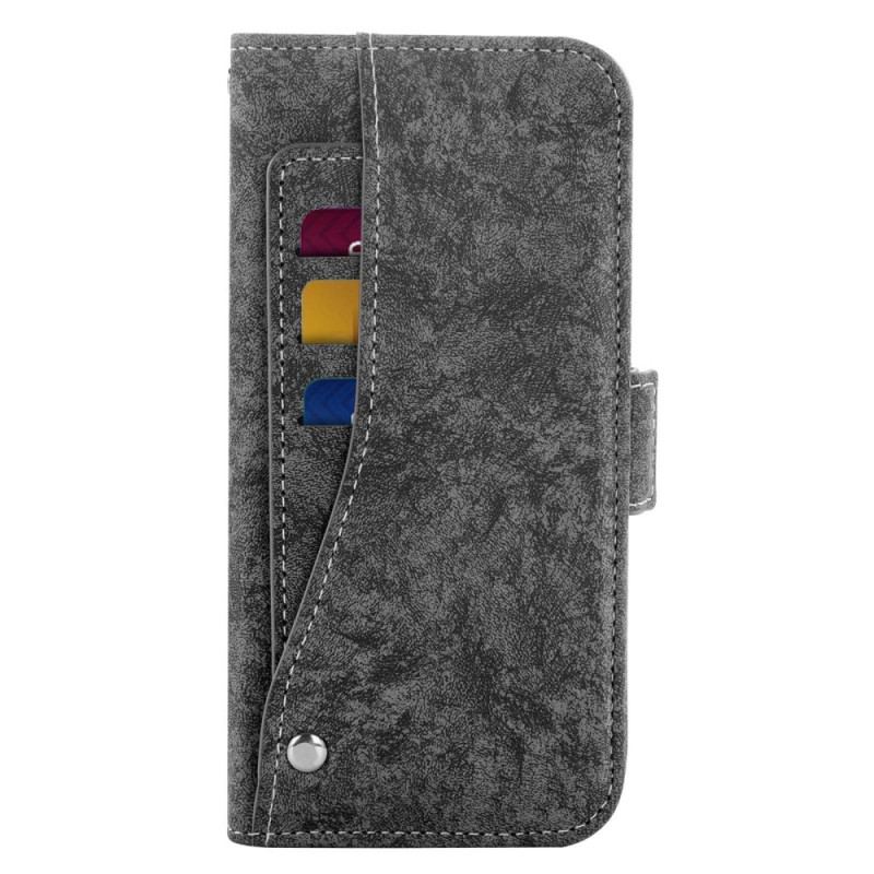 Capa Flip Para Sony Xperia 5 IV Titular De Cartão Giratório Vintage