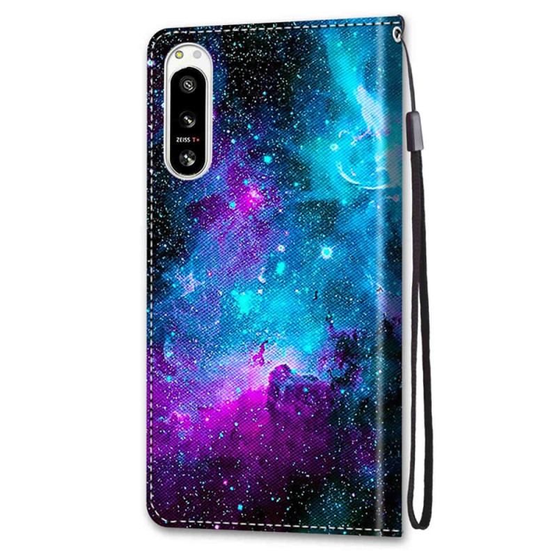 Capa Folio Para Sony Xperia 5 IV Céu Cósmico